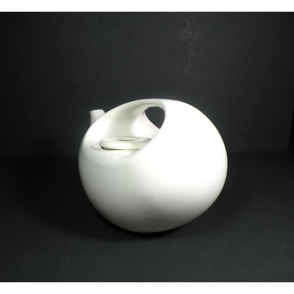 Vintage Robert Witkoff Mid-Century White Porcelain Teapot With Sculptural Desig - Picture 3 of 13